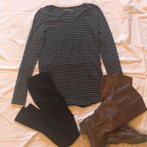 Eddie Bauer Grey & Black long sleeve, large